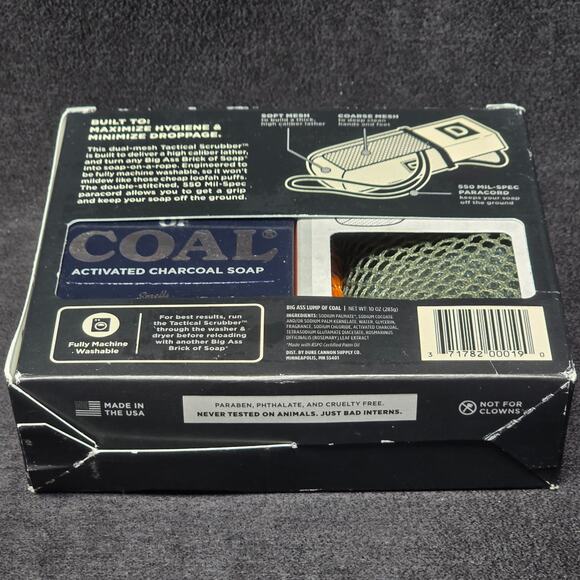 Duke Cannon Supply Big A$S Lump of Coal Tactical Scrubber Soap On A Rope Bundle - Picture 5 of 7